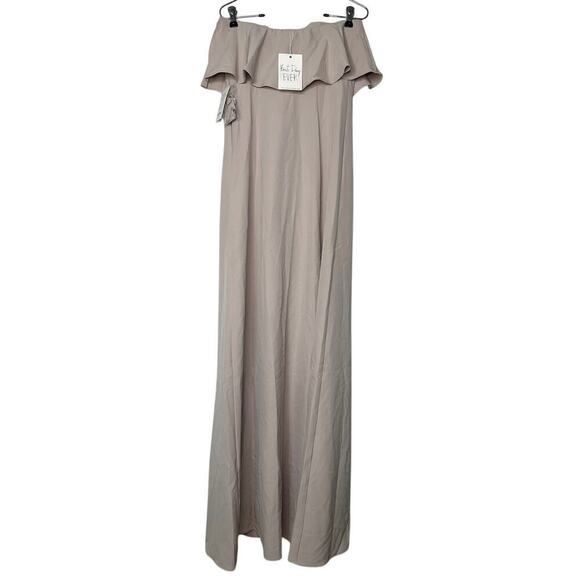 NWT Show Me Your Mumu Small Gray Monaco Ruffle Strapless Maxi Bridesmaid Dress - Picture 4 of 16